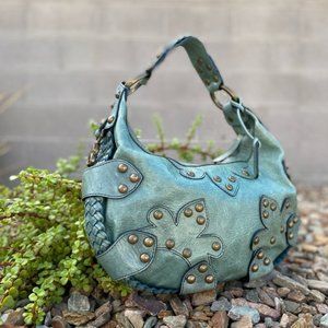 Isabella Fiore Studded Leather Shoulder Bag